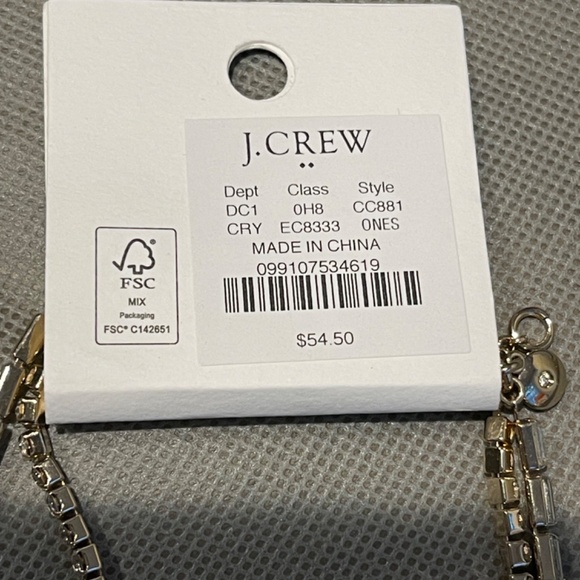 J.. Crew Factory Double Layer Crystal Tennis Necklace, Gold - NWT - Picture 4 of 4